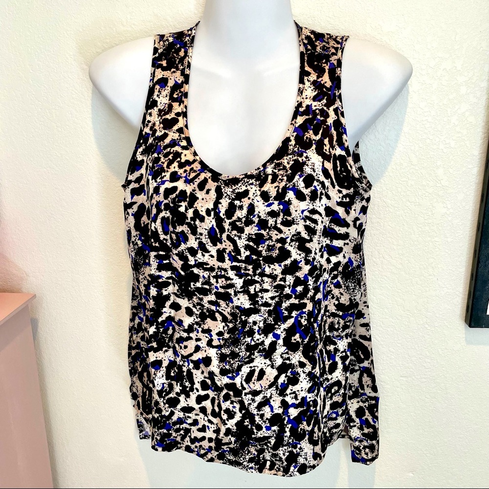 LAURA DELMAN Leopard Print Silk Tank Top sz 4